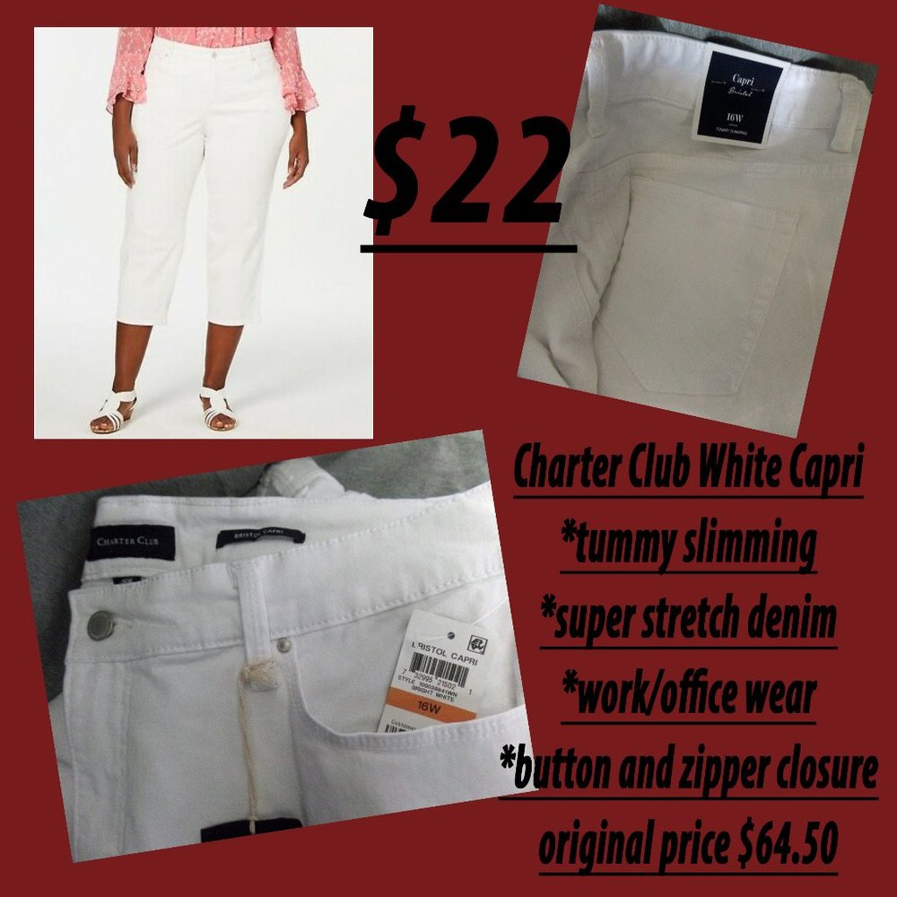 Charter Club White Capri denim 16w 16WP